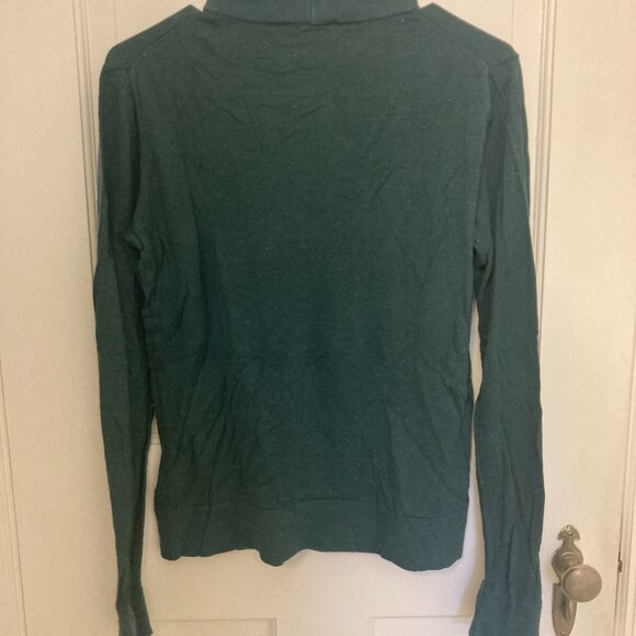 Stretchy Soft Joan Vass Emerald Green Turtleneck Sweater - Picture 6 of 6